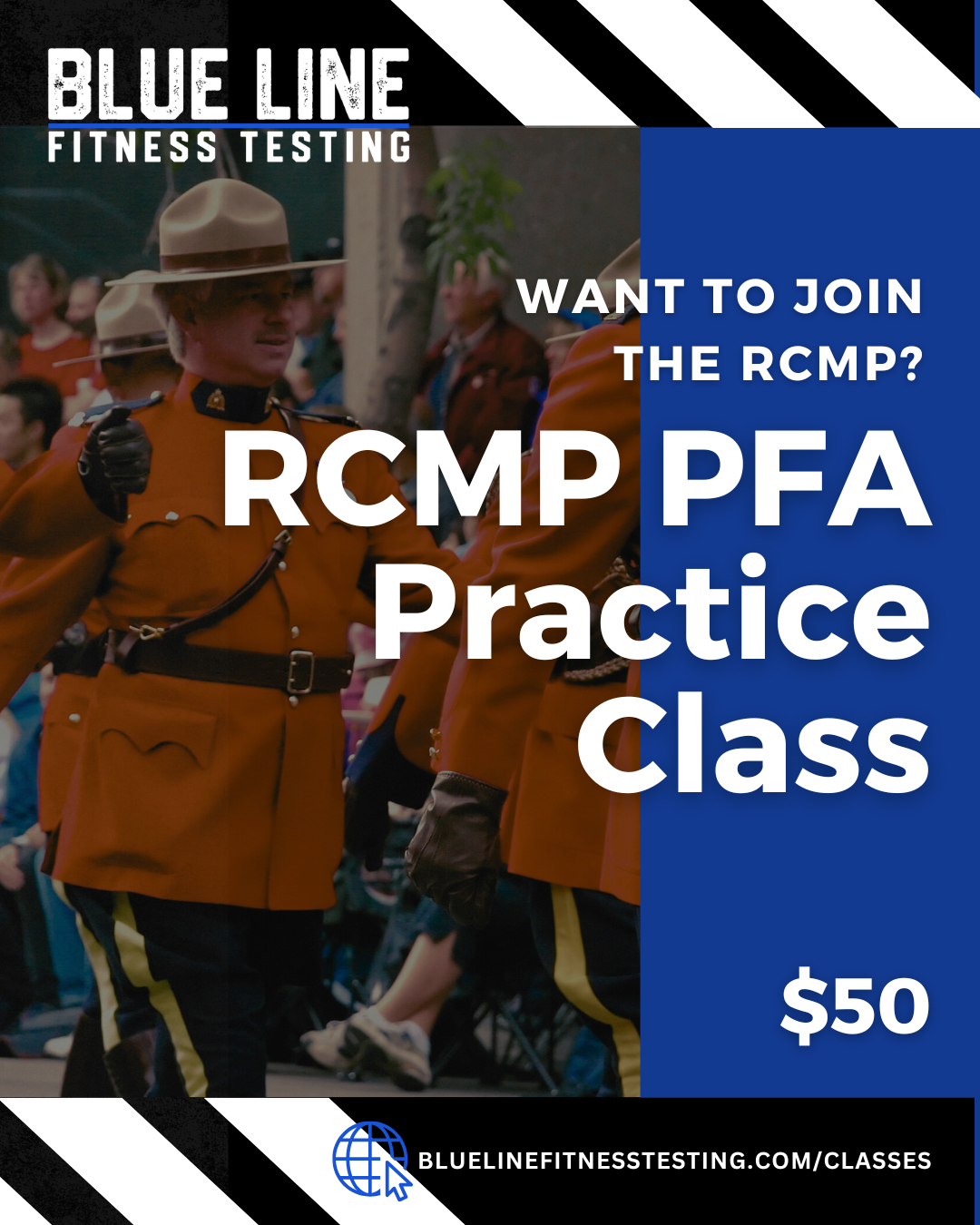 RCMP PFA Course at Blue Line Fitness Testing in Edmonton, Alberta