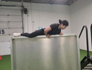 APREP Wall obstacle at Blue Line Fitness Testing in Edmonton, Alberta