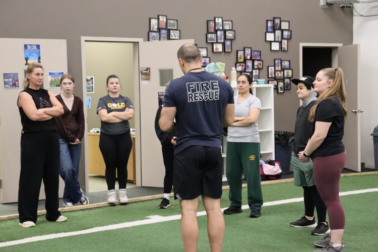 Fire Training at Blue Line Fitness Testing in Edmonton, Alberta
